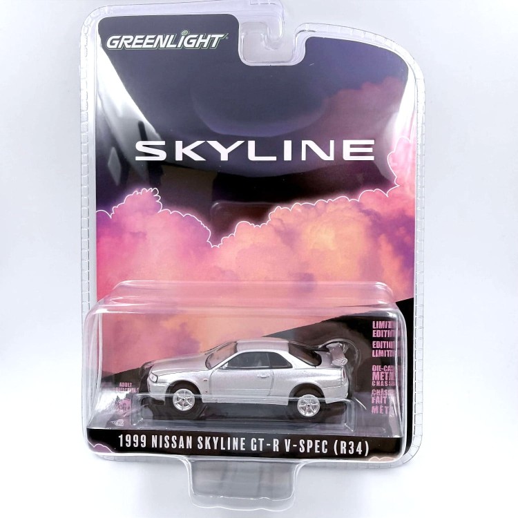 Greenlight Nissan 1999 Skyline GT-R V-Spec R34 1:64 przód
