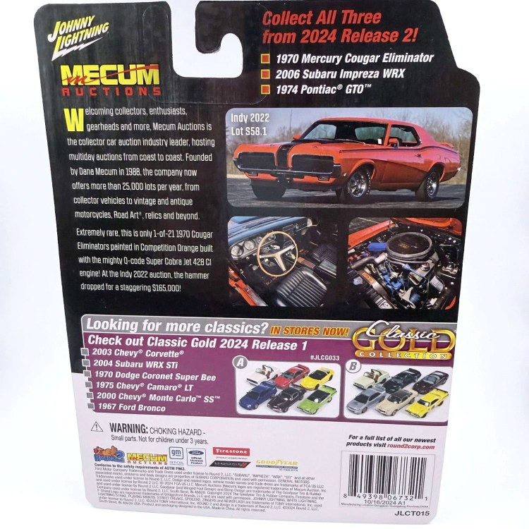 Johnny Lightning Mercury 1970 Cougar Eliminator White 1:64 tył