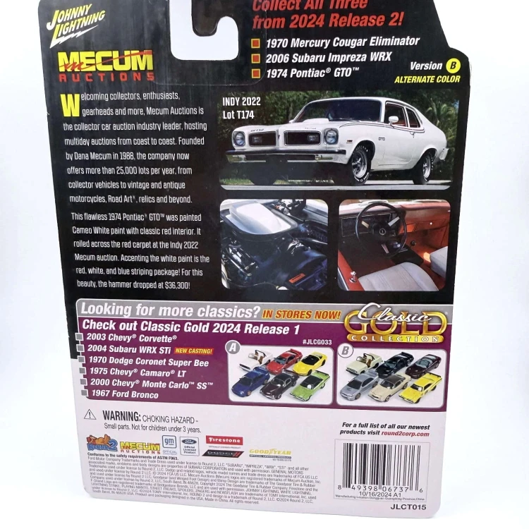 Johnny Lightning Pontiac 1974 GTO White 1:64 tył