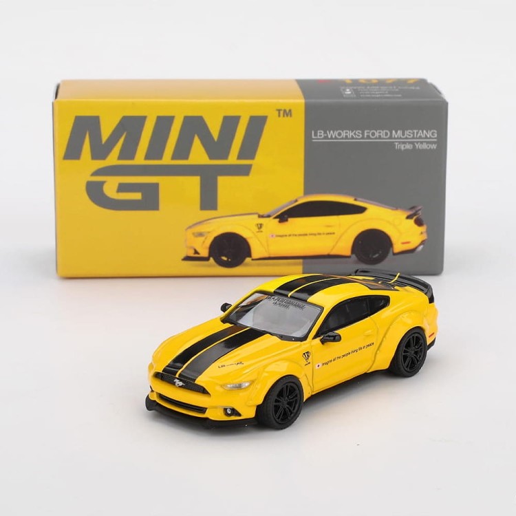 Mini GT Ford 2015 Mustang Lb-Works żółty 1:64 pudełko
