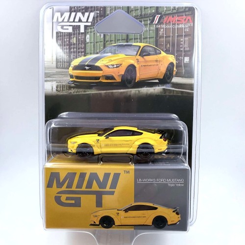 Mini GT Ford 2015 Mustang Lb-Works żółty 1:64 przód blister