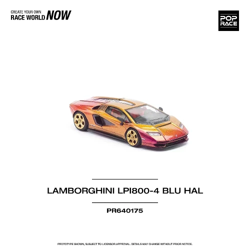 Pop Race Lamborghini Countach LP800-4 Blu Hal przód
