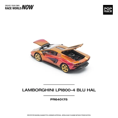 Pop Race Lamborghini Countach LP800-4 Blu Hal tył detale