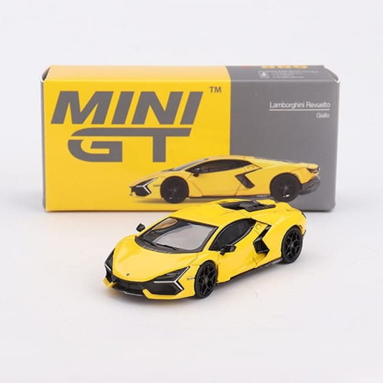 Mini GT Lamborghini Revuelto Giallo - 2024, yellow 1:64 box