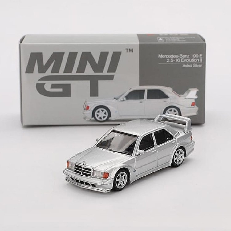 Mini GT Mercedes-Benz 190E 2,5-16 EVO 2 - 1989, astral silver 1:64 box