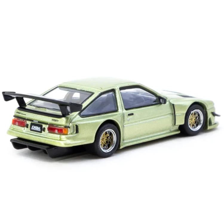 Tarmac Works Toyota Sprinter Trueno AE86 Widebody Green - Designed by Jon Sibal 1:64 tył