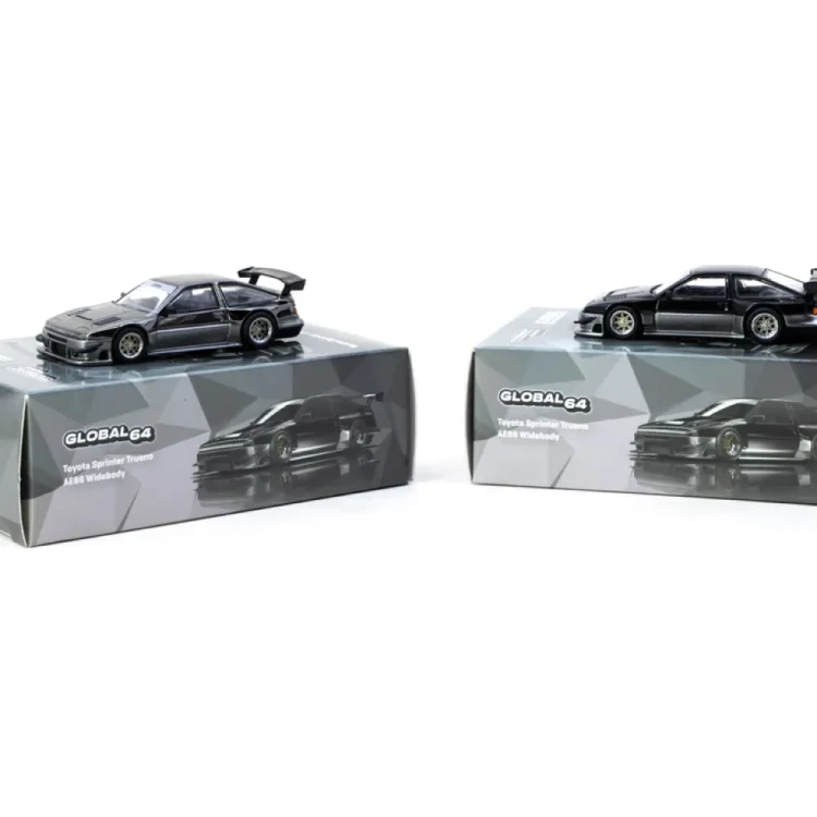 Tarmac Works Toyota Sprinter Trueno AE86 Widebody Black/Grey - Designed by Jon Sibal 1:64 detal