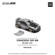 Pop Race Toyota Pandem GR86 Silver 1:64 przód