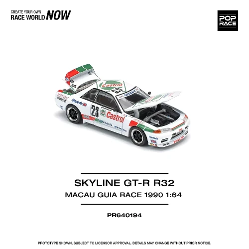 Pop Race Nissan Skyline GTR R32 1:64 Macau Guia Race 1990 przód