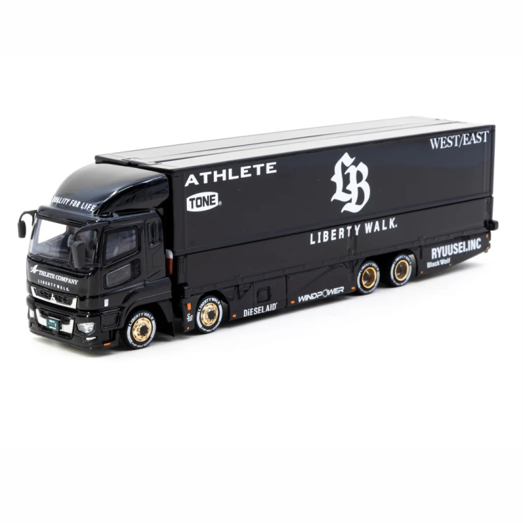 Tarmac Works Liberty Walk Mitsubishi Fuso Super Great LB-TRUCKS Black 1:64 przód