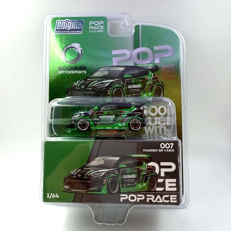 POP RACE Toyota Yaris Pandem GR Motorsports Green/Black 1:64 blister