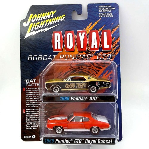 Johnny Lightning Pontiac 1966 GTO &amp; Pontiac 1969 GTO Royal Bobcat 1:64 przód