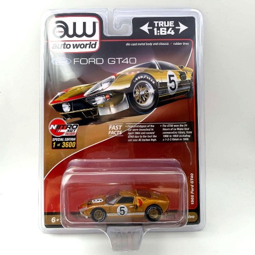 Auto World 1966 Ford GT40 Gold 1:64 przód