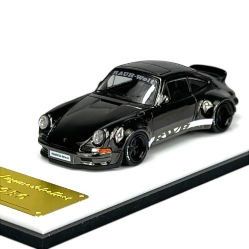 My Model Collect Porsche 911 RWB 930 RAUH-Welt Akira Nakai Chrome Black 1:64 przód