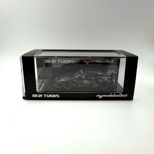 My Model Collect Nissan GT-R R35 Liberty Walk All In Tuning 2024 Black Gold 1:64 box