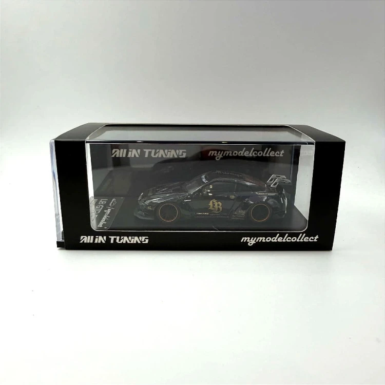 My Model Collect Nissan GT-R R35 Liberty Walk All In Tuning 2024 Black Gold 1:64 box