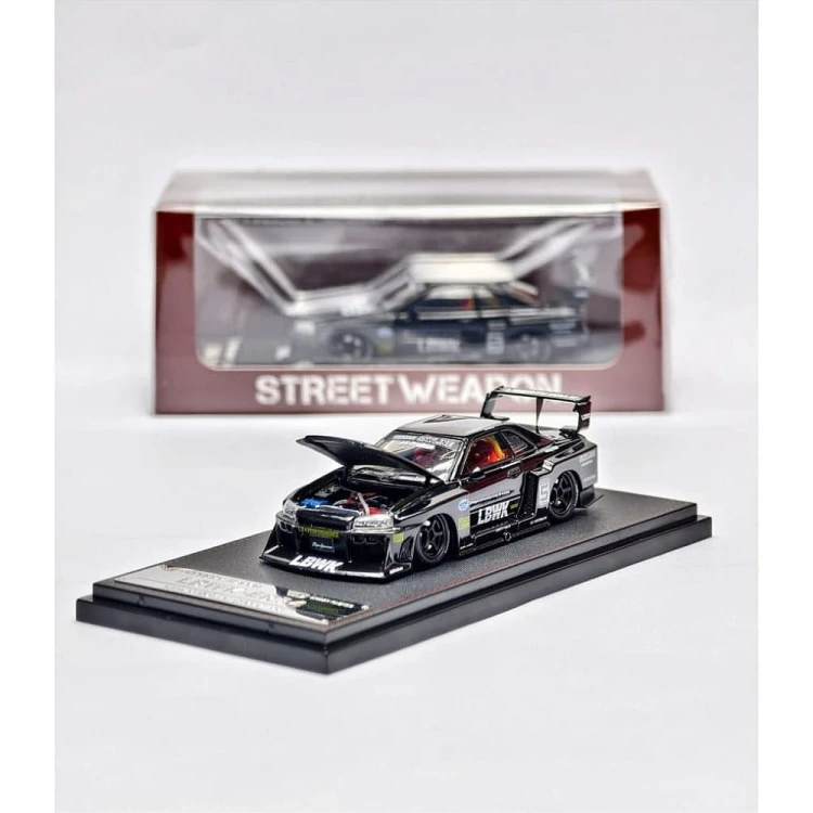STREET WEAPON GHOST PLAYER Nissan Skyline R34 LBWK Black 1:64 przód