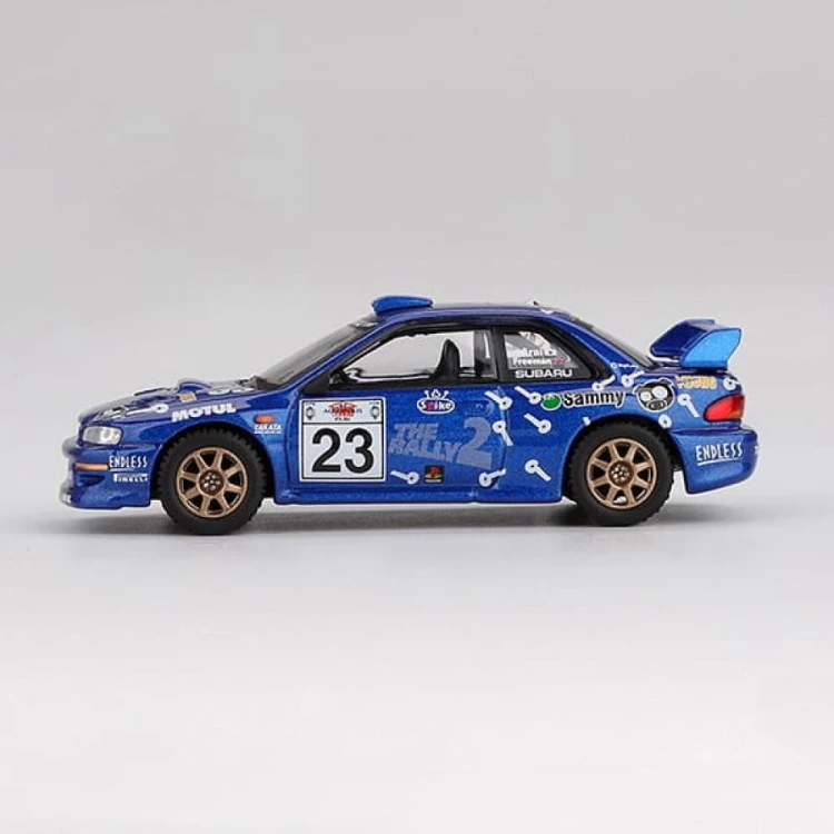 MINI GT Subaru Impreza WRC99 #23 2000 Acropolis Rally 1:64 bok