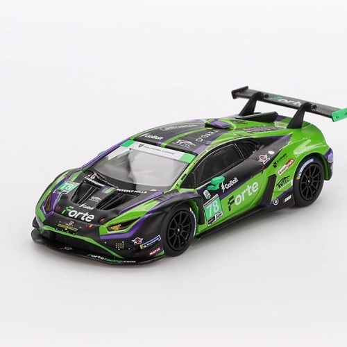 Mini GT Lamborghini Huracán GT3 EVO2 #78 Forte Racing 2024 IMSA Daytona 24 Hrs 1:64 przód