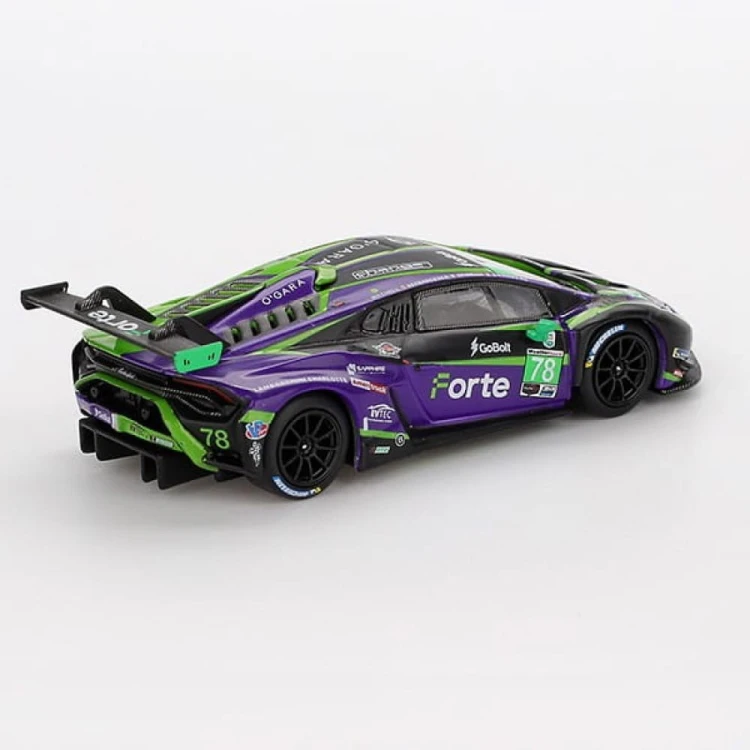 Mini GT Lamborghini Huracán GT3 EVO2 #78 Forte Racing 2024 IMSA Daytona 24 Hrs 1:64 tył