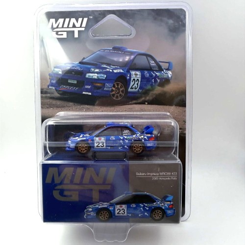 MINI GT Subaru Impreza WRC99 #23 2000 Acropolis Rally 1:64 przód