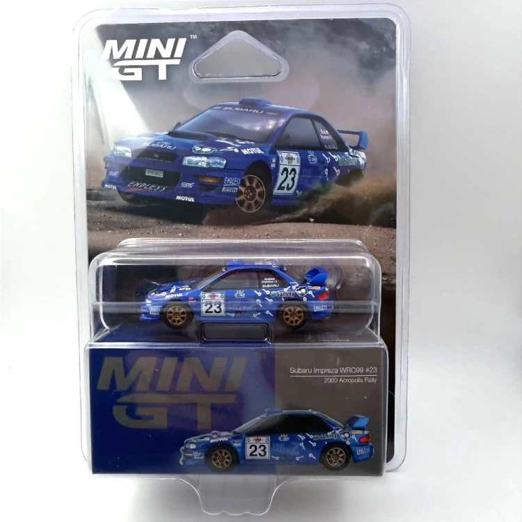MINI GT Subaru Impreza WRC99 #23 2000 Acropolis Rally 1:64 przód