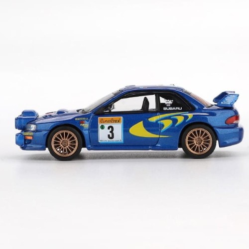MINI GT Subaru Impreza WRC98 1998 Rally Monte-Carlo 3rd Place #3 1:64 bok