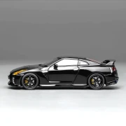 Motorhelix Nissan GT-R R35 Black Carbon with Customized Headlights 1:64 bok