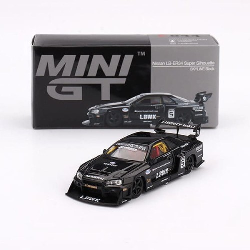 MINI GT Nissan LB-ER34 Super Silhouette SKYLINE Black 1:64 box