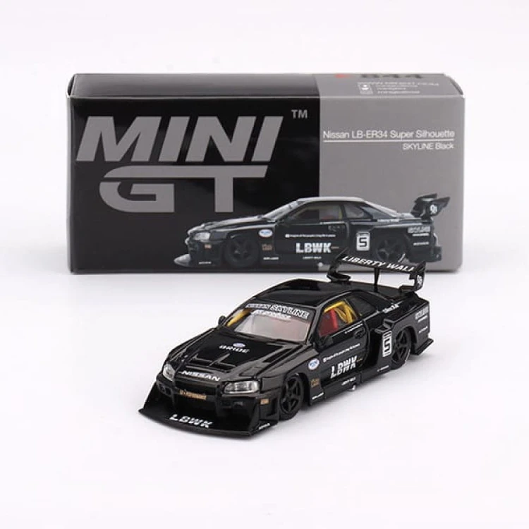 MINI GT Nissan LB-ER34 Super Silhouette SKYLINE Black 1:64 box