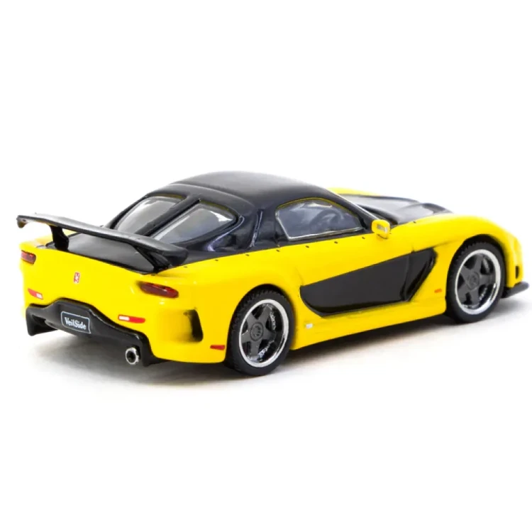 Tarmac Works Mazda RX-7 VeilSide Fortune7 Yellow / Black 1:64 tył detal