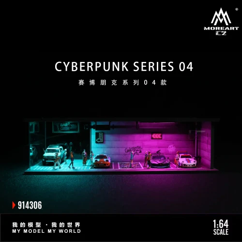MoreArt Diorama Cyberpunk 04 Podświetlana LED 1:64 przód