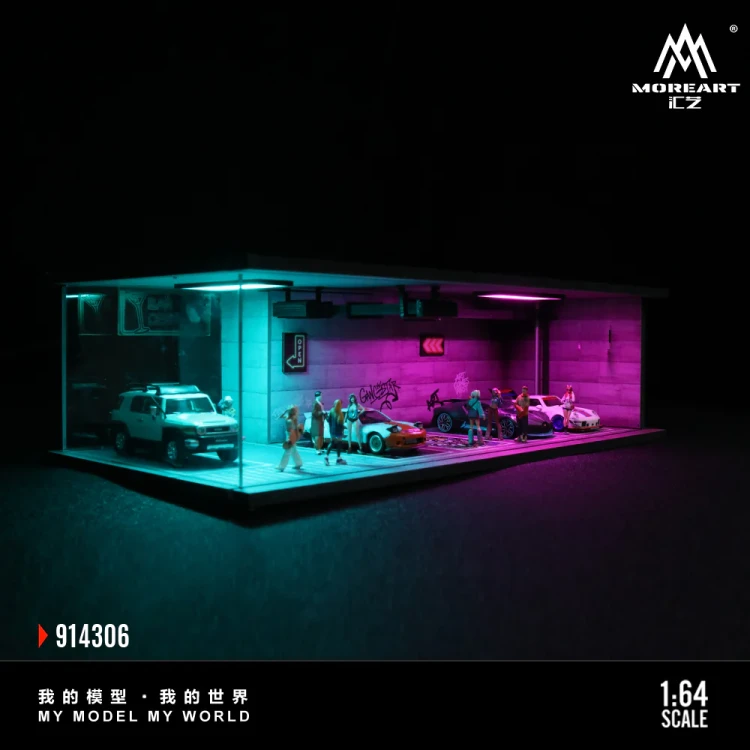 MoreArt Diorama Cyberpunk 04 Podświetlana LED 1:64 bok detal 2