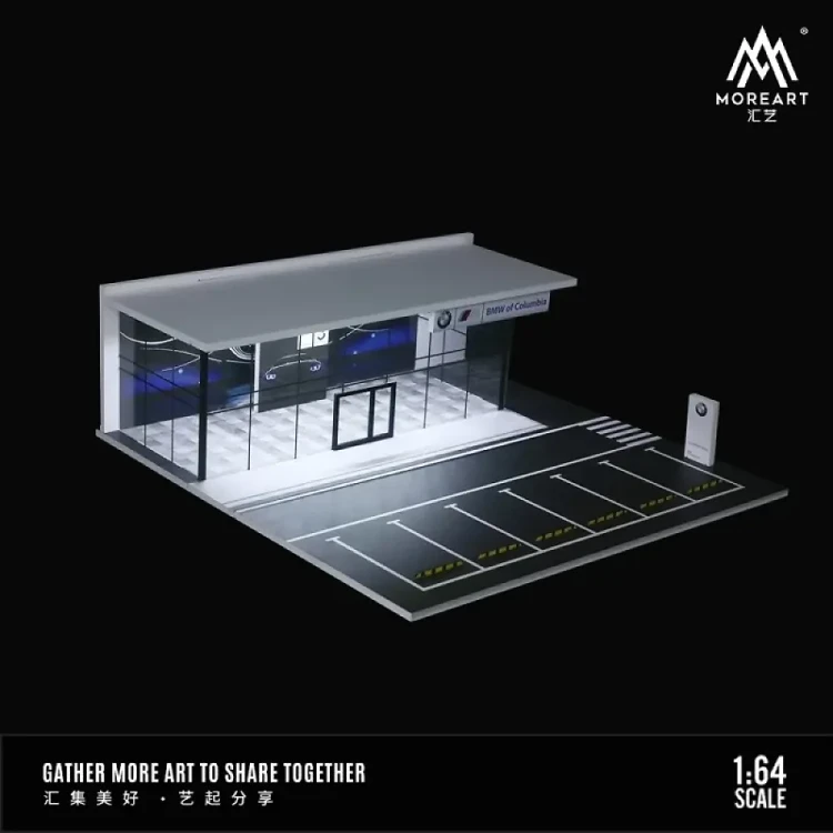 MoreArt Diorama BMW Salon Showroom 1:64 bok detal