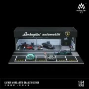 MoreArt Diorama Lamborghini warsztat tuningowy 1:64 przód
