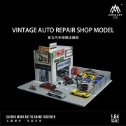 MoreArt Diorama Warsztat samochodowy – model retro 1:64 detal przód