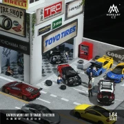 MoreArt Diorama Warsztat samochodowy – model retro 1:64 bok detal