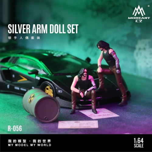 MoreArt Figurki Silver Arm Figurine set + Biohazard barrel 1:64 przód