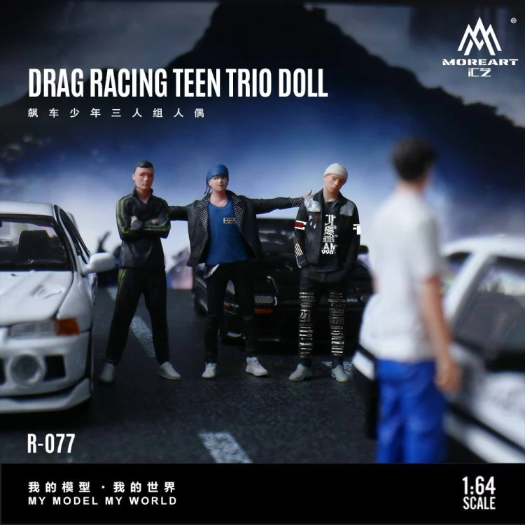 MoreArt Figurki Racing Car Youth Trio set 3 sztuki. 1:64 detal
