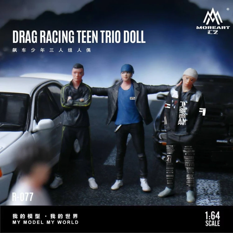 MoreArt Figurki Racing Car Youth Trio set 3 sztuki. 1:64 przód