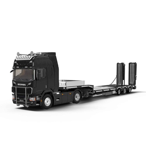 TimeMicro Scania Flatbed Transport Vehicle Czarna 1:64 przód