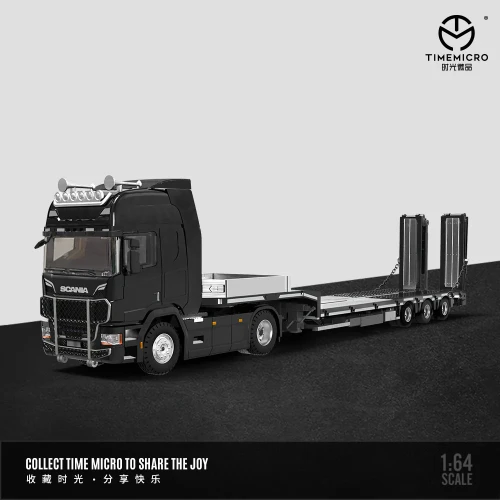 TimeMicro Scania Flatbed Transport Vehicle Czarna 1:64 detal