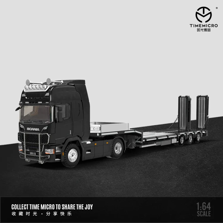 TimeMicro Scania Flatbed Transport Vehicle Czarna 1:64 detal