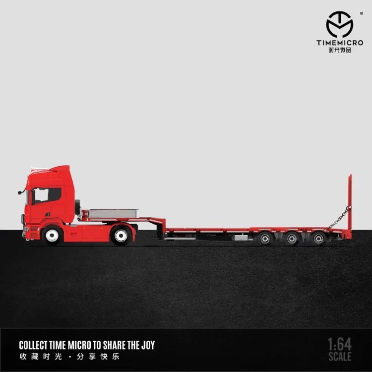 TimeMicro Scania Flatbed Transport Vehicle Orange 1:64 bok detal