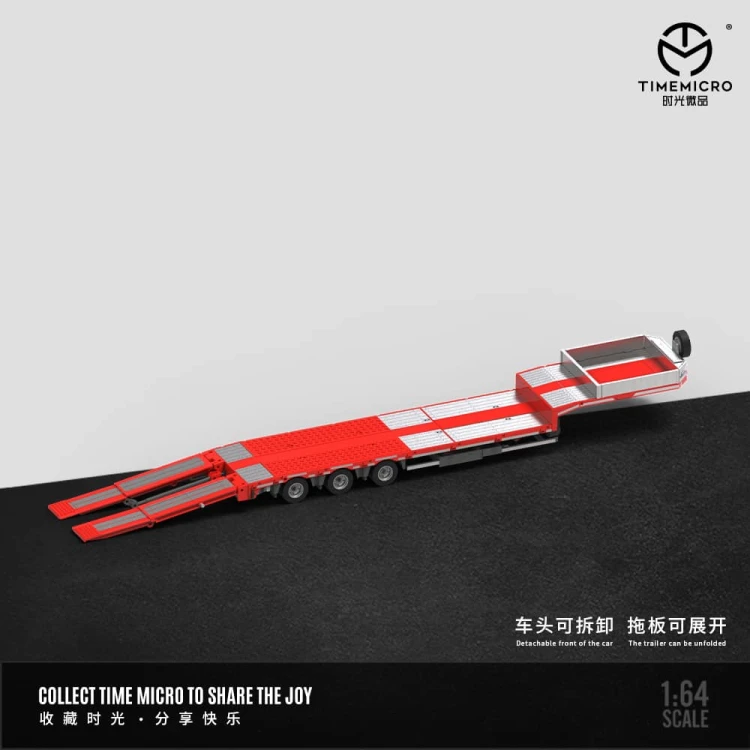 TimeMicro Scania Flatbed Transport Vehicle Orange 1:64 laweta