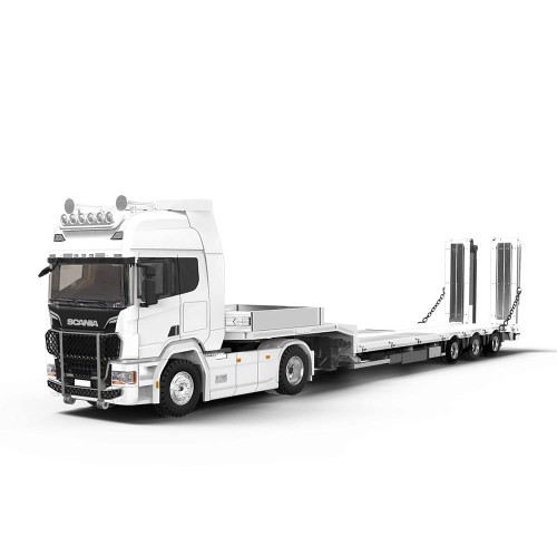 TimeMicro Scania Flatbed Transport Vehicle White 1:64 przód