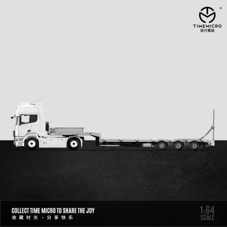 TimeMicro Scania Flatbed Transport Vehicle White 1:64 bok