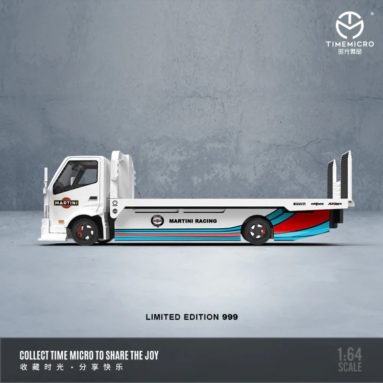 TimeMicro H300 Flatbed Transport Trailer Martini 1:64 bok