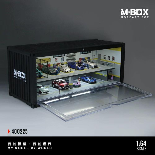 MoreArt M-BOX Garage Parking Diorama LED Poziomowa zamykana 1:64 przód