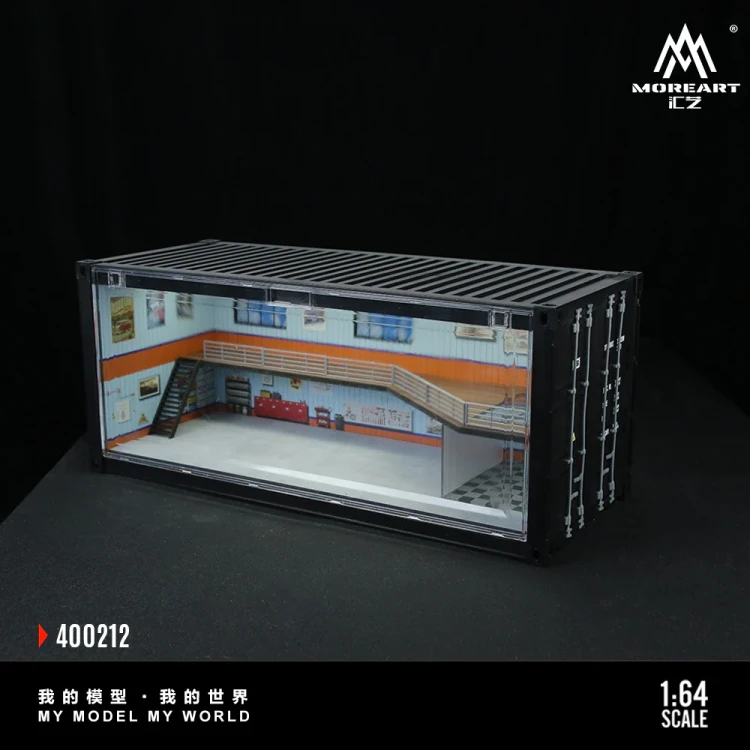 MoreArt M-BOX Container Repair Shop Scenario E zamykana LED 1:64 bok